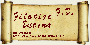 Filotije Dutina vizit kartica